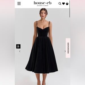 House of CB MADEMOISELLE - BLACK VELVET TULLE MIDI DRESS + BOLERO XS NWT